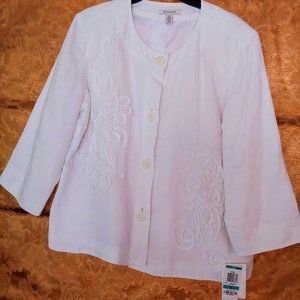Macy's JM Collection 100% Linen Top.(Size:16) BNWT